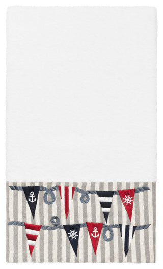 100% Turkish Cotton Ethan Embellished Bath Towel, White