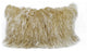 HomeRoots 17" Gold Genuine Tibetan Lamb Fur Pillow With Microsuede Backing