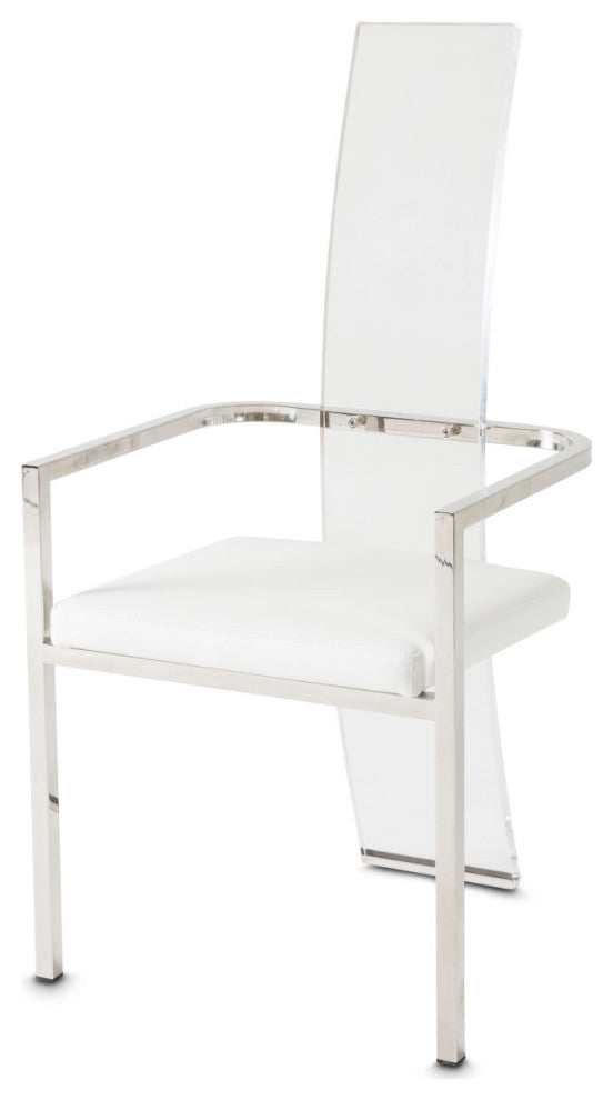 State St. Dining Arm Chair - Clear Acrylic/Off White