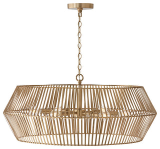 Capital Lighting 430361 Kaiya 6 Light 31"W Cage Pendant - Matte Black