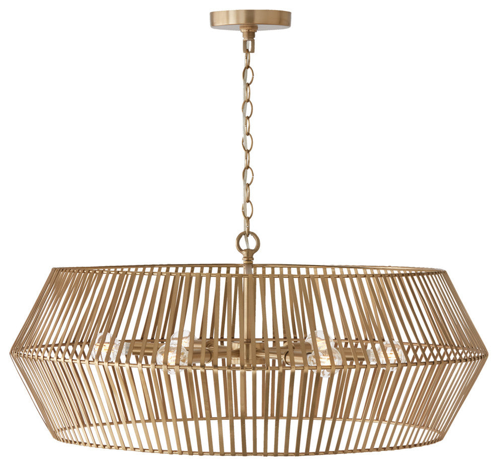 Capital Lighting 430361 Kaiya 6 Light 31"W Cage Pendant - Matte Black