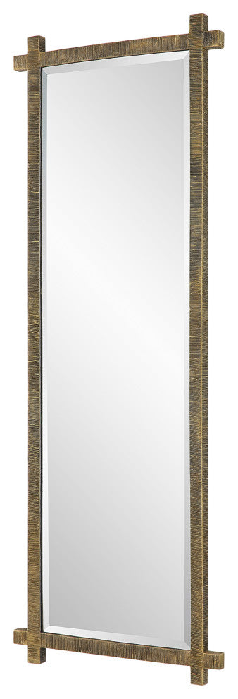 Uttermost 09917 Abanu Ribbed Gold Dressing Mirror