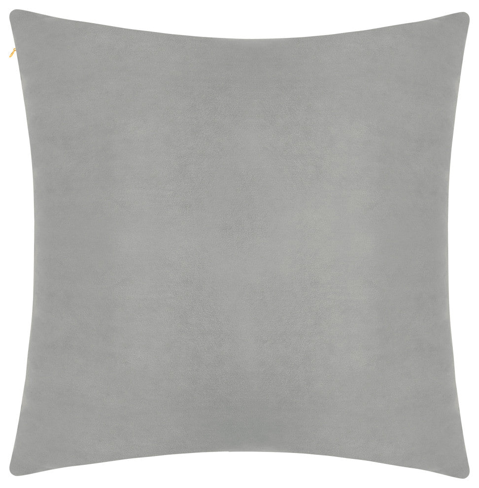 Delara Set of 1 Velvet 20x20" Cover, Goose Gray, Pillow Cover Only