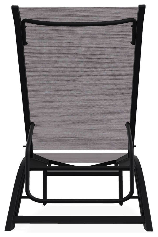 Kendall Sling Stackable Outdoor Chaise Lounge, Fossil/Black