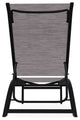 Kendall Sling Stackable Outdoor Chaise Lounge, Fossil/Black