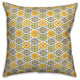 Square Flowers, Yellow Throw Pillow, 16"x16"