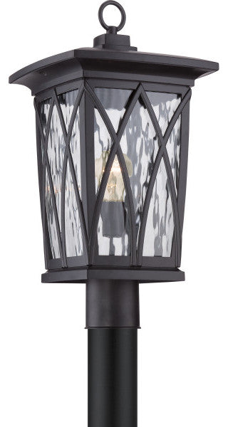Quoizel GVR9010K One Light Outdoor Post Mount Grover Mystic Black