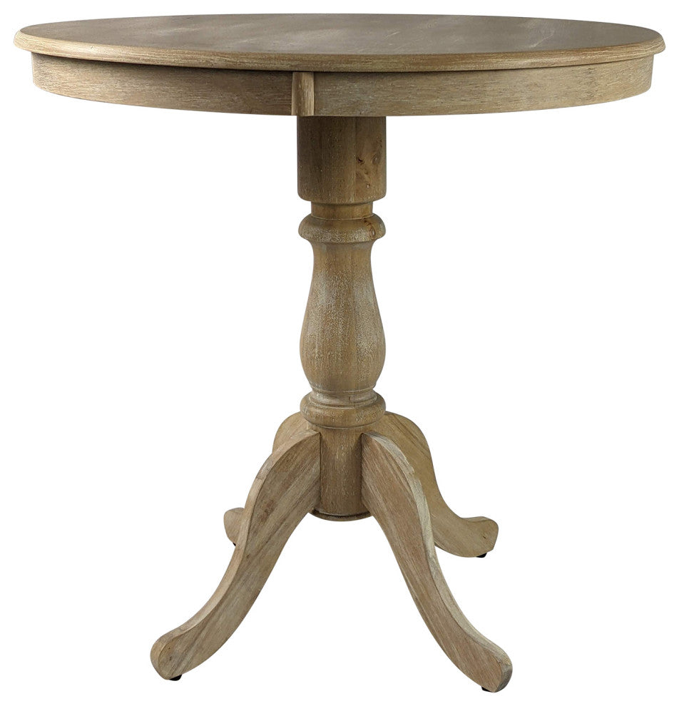 Fairview 36" Round Pedestal Bar Table, Natural Driftwood