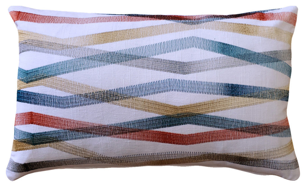 Wandering Lines Ocean Coast Throw Pillow 12x19, with Polyfill Insert