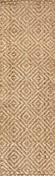 Hira Hand Woven Diamond Chunky Jute Natural  2' x 8' Runner Rug
