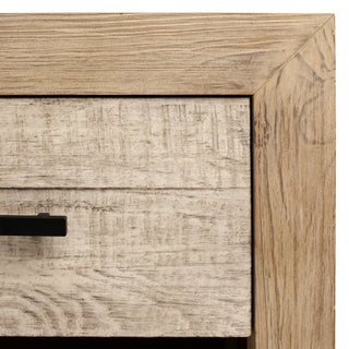 Rowena Single Drawer Pine Wood Nightstand, Light Warm Wash