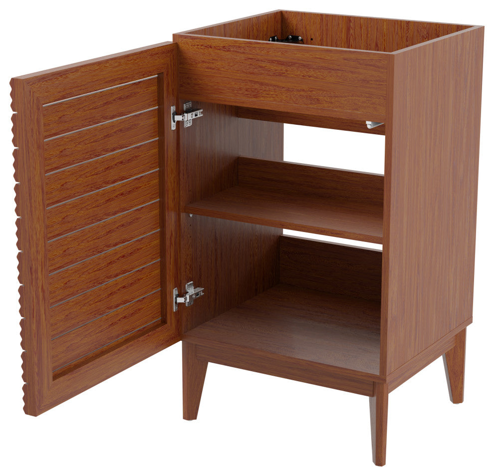 20" Slat Modern 2-Shelf Bath Vanity Cabinet Only (Sink Basin not Included)