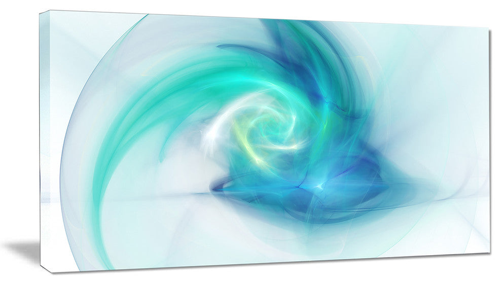 Light Blue Fractal Abstract Texture, Abstract Canvas Wall Art, 32x16