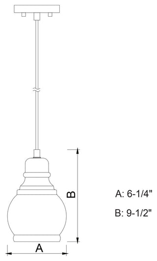 Millie 6.25" Mini Pendant Oil Rubbed Bronze Smoke Blue