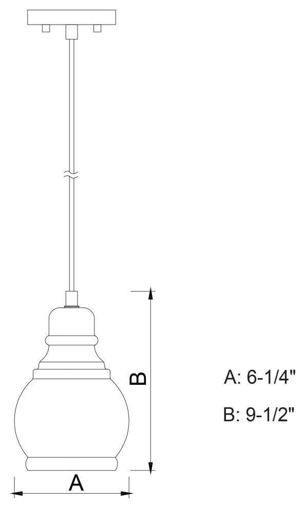 Millie 6.25" Mini Pendant Oil Rubbed Bronze Smoke Blue