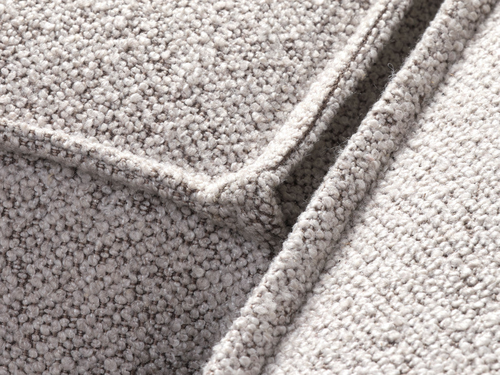 Burt Square Arm Modular End Chair, Taupe Boucle, Left End