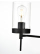 3 Light Black And Clear Bath Sconce