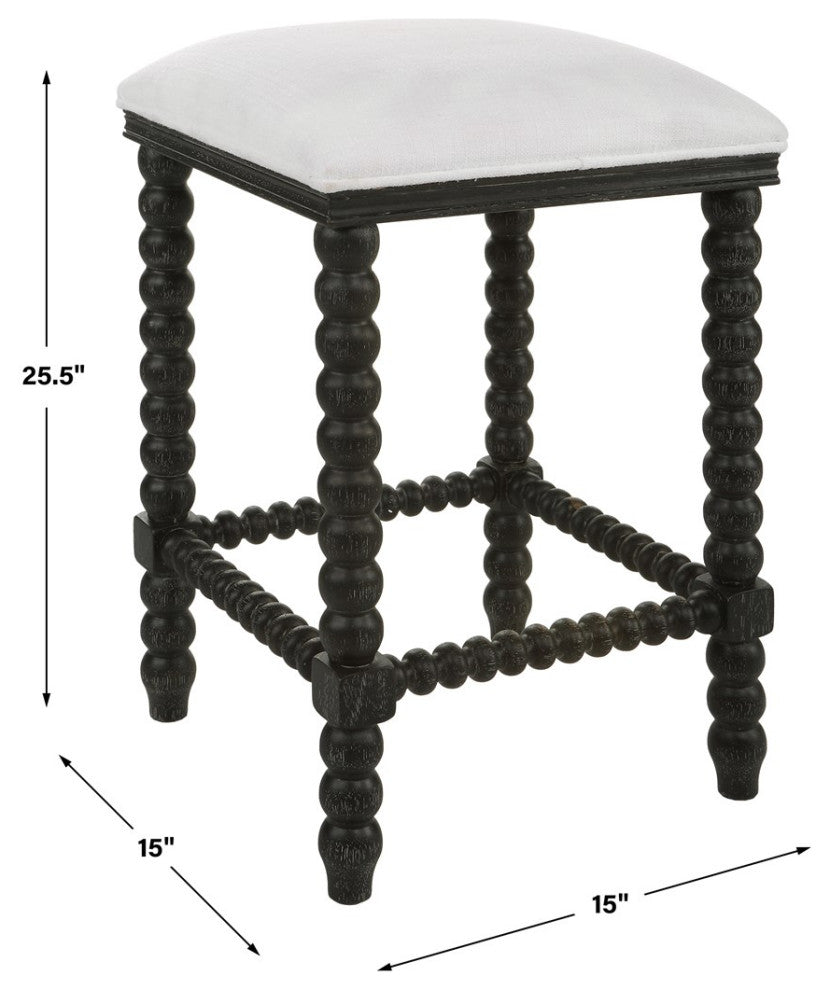 Uttermost Pryce Backless Counter Stool 23684, Black
