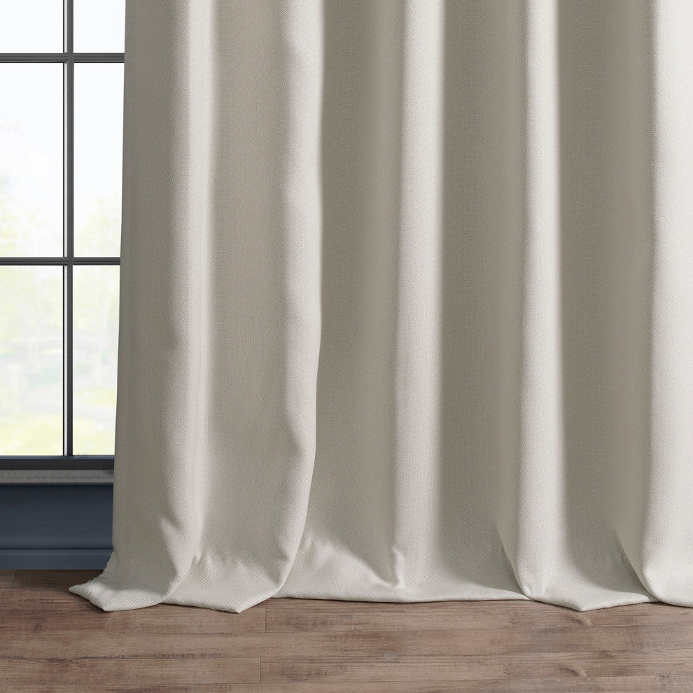 Faux Linen Darkening Curtain Single Panel, Birch, 50"x120"