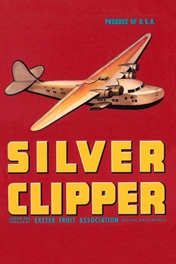 Silver Clipper Crate Label- Framed Paper Poster 20" x 30"