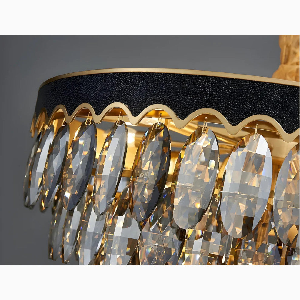 Loano | Black Crystal Ceiling Chandelier for Living Room and Kitchen Island