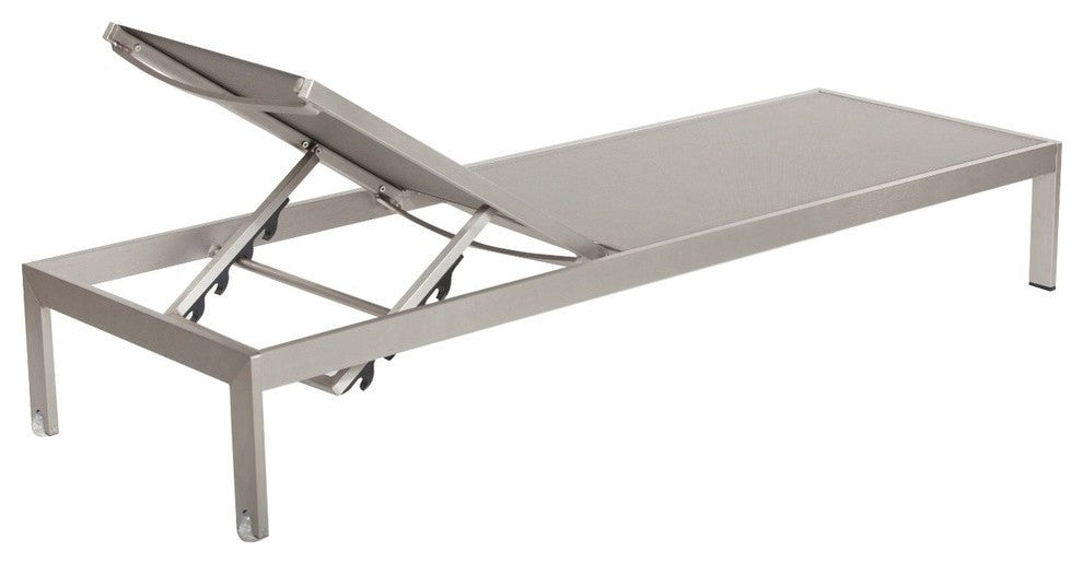 Benzara BM172096 Anodized Aluminum Modern Patio Lounger In Gray
