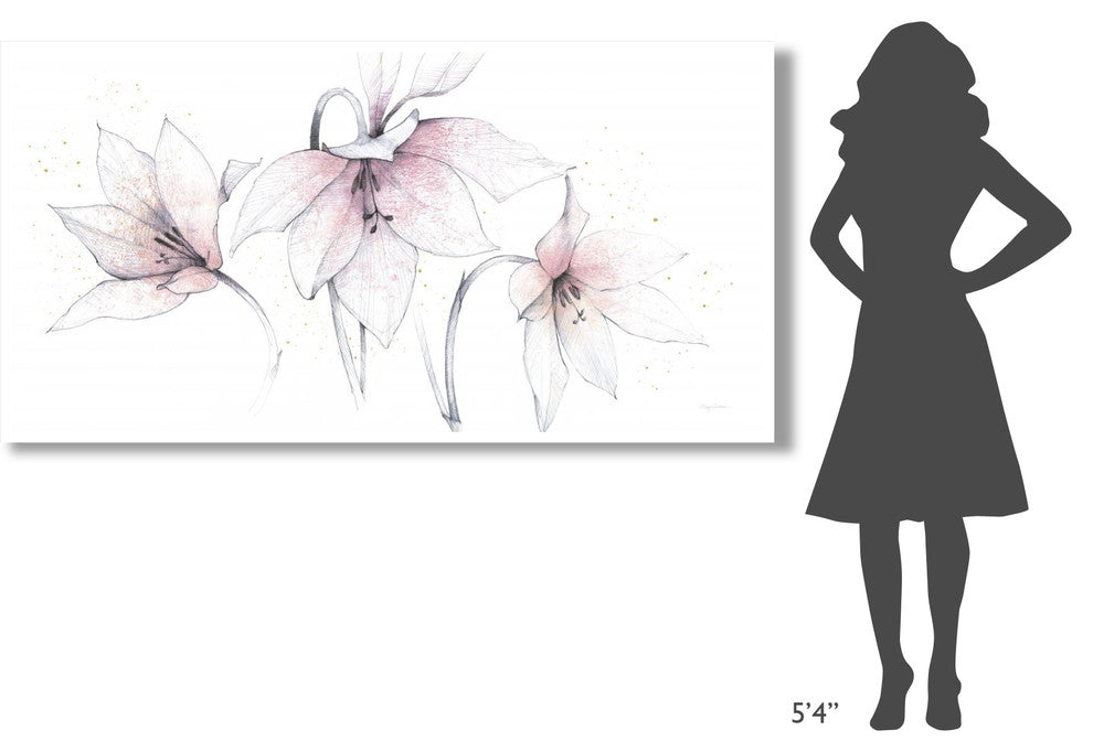 "Pink Graphite Floral Trio" Digital Paper Print by Avery Tillmon, 74"x38"
