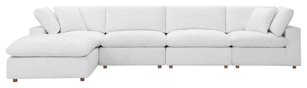Modular Sectional Deep Sofa Set, White, Fabric, Modern, Lounge Cafe Hospitality