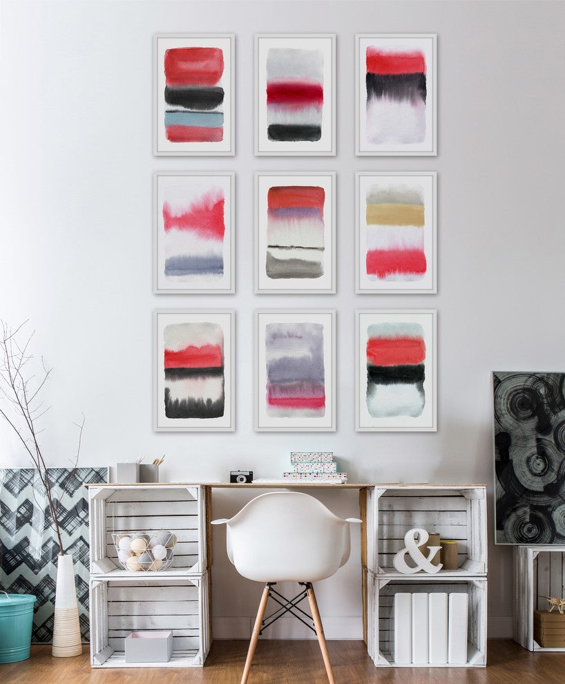 Red and White Polyptych, 48x72