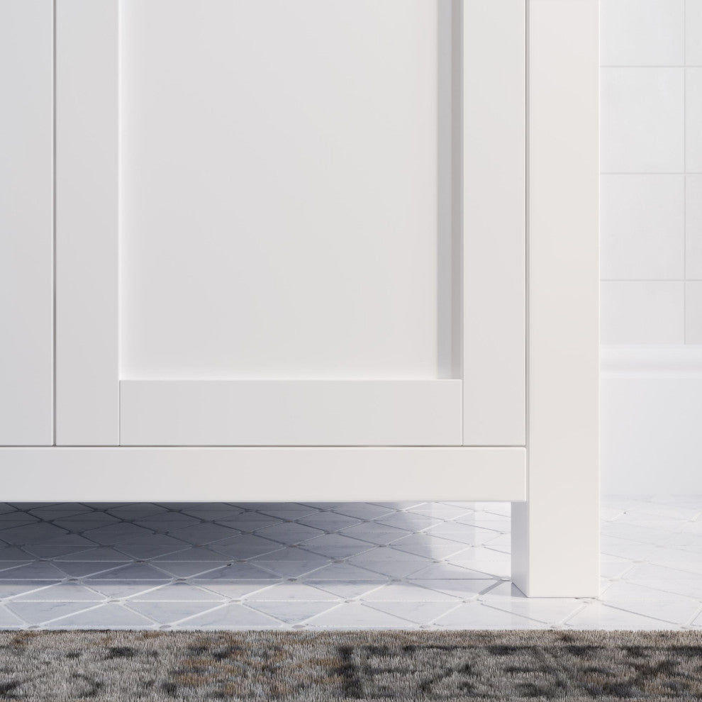 The Polaris Bathroom Vanity, Pure White, 30", Single Sink, Freestanding