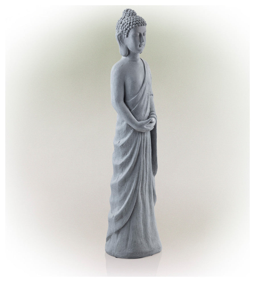 32" Tall Cement Standing Buddha Outdoor Garden Statue