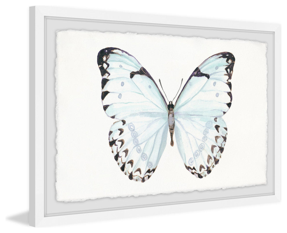 "Translucent Blue Wings" Framed Painting Print, 36"x24"