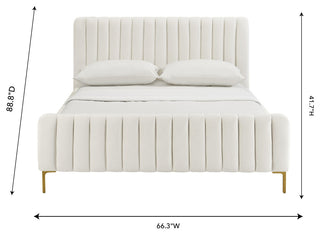 Angela Cream Bed in Queen - Cream