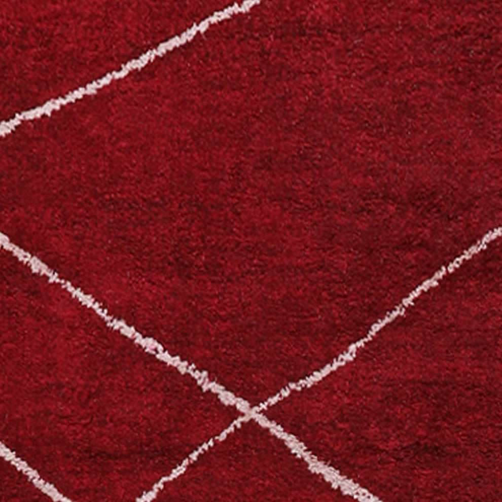 HAND KNOTTED LOOM SILK ECO-FRIENDLY AREA RUGS -9'x12', Rectangle, Red, Geometric