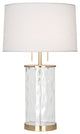 Robert Abbey 1440 Two Light Table Lamp Gloria Modern Brass Wavy Glass Body