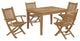 Marina 5 Piece Outdoor Patio Teak Outdoor Dining Set, Natural