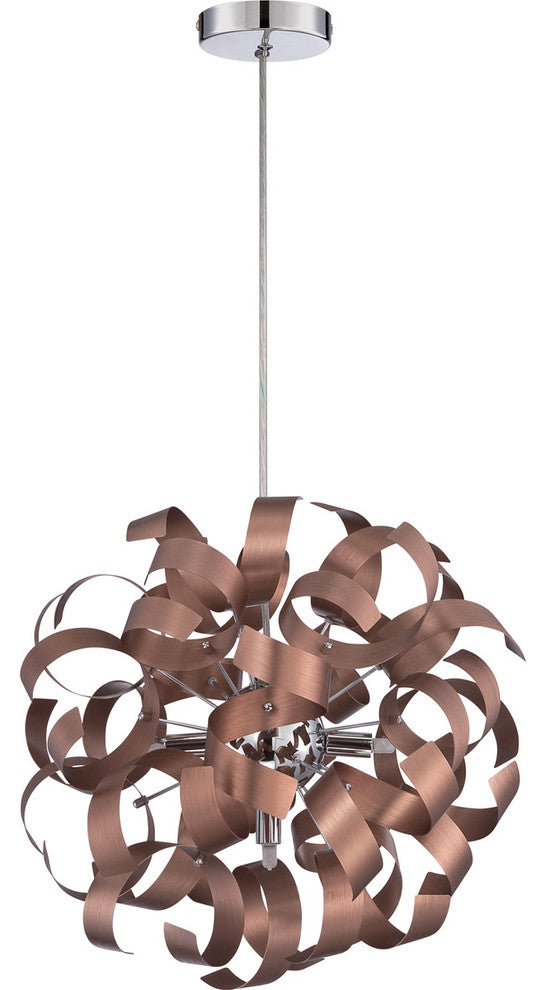 Quoizel RBN2817SG Five Light Pendant Ribbons Satin Copper