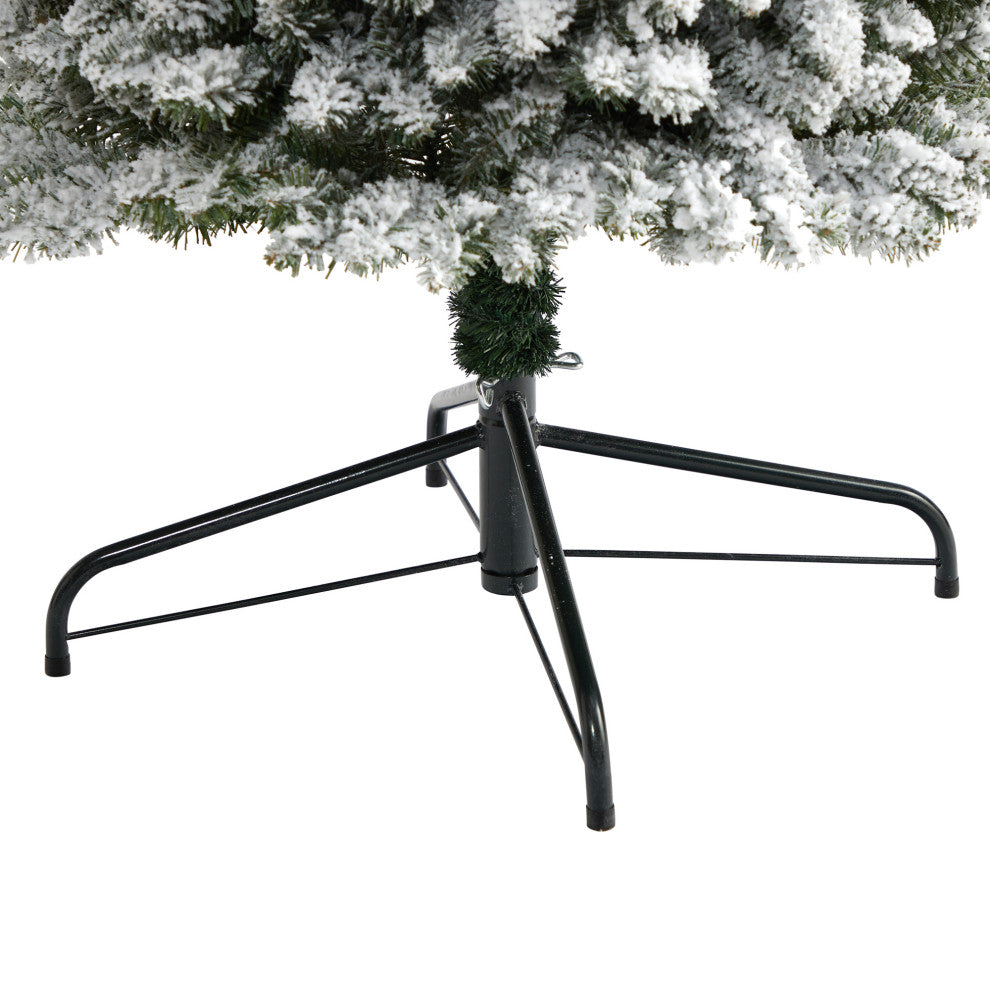 Nearly Natural 9ï¿½ Flocked Pencil Artificial Christmas Tree with 600 Clear Lights
