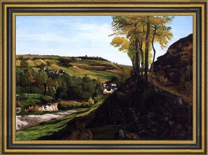 Gustave Courbet Valley of Ornans Framed Premium Canvas Print, 16"x24"