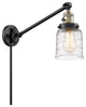 Bell Swing Arm With Switch, Black Antique Brass, Deco Swirl, Deco Swirl