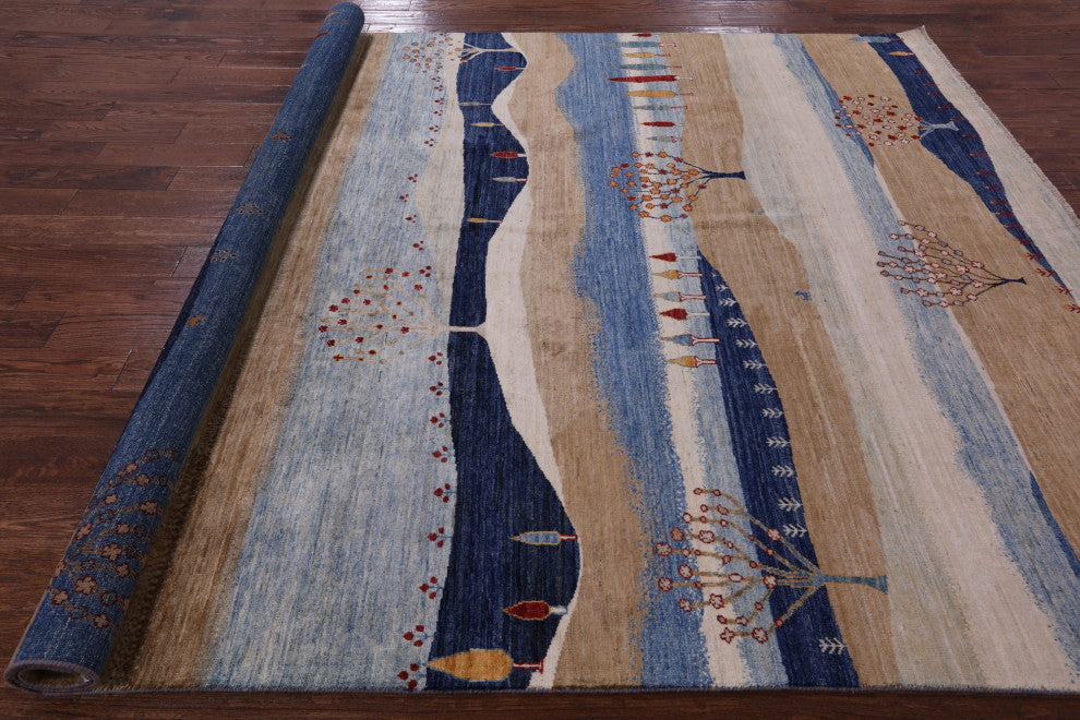 Persian Gabbeh Tribal Handmade Rug 8' 1" X 9' 8" Q8168