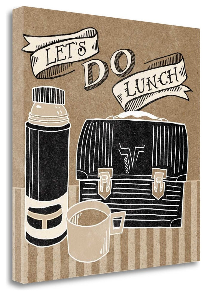 "Lets Do Lunch Taupe" By Mary Urban, Giclee Print on Gallery Wrap Canvas