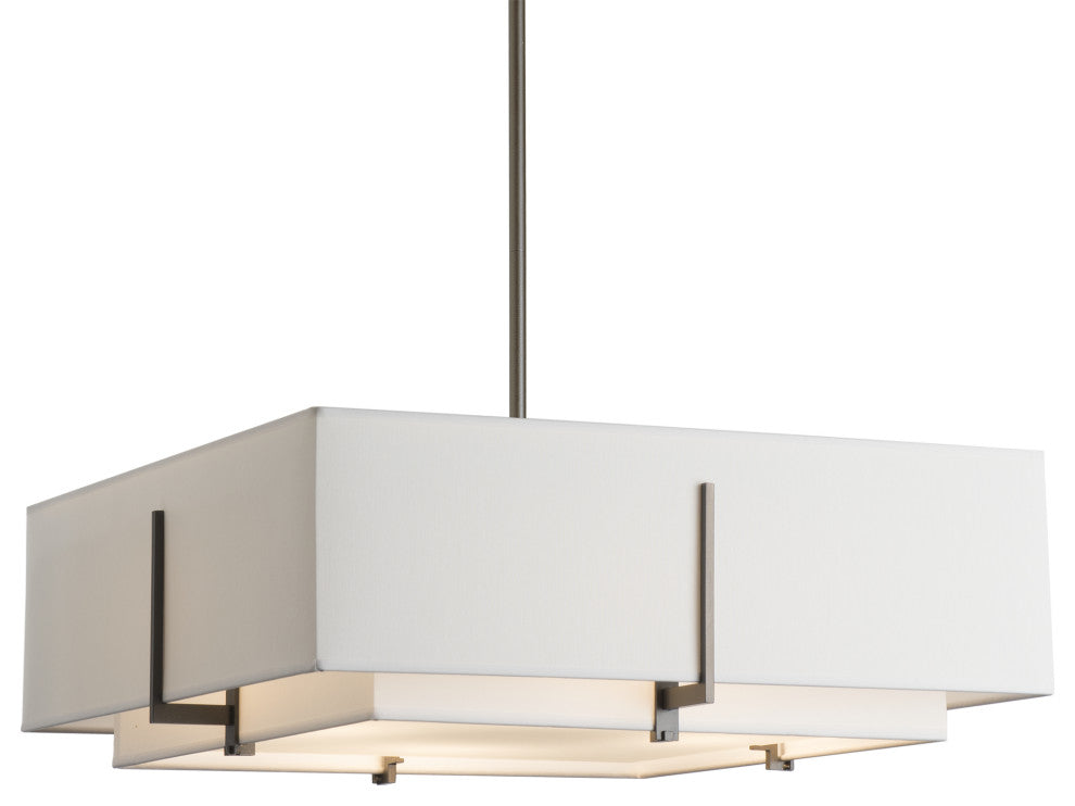Exos Square Double Shade Pendant, Natural Anna Inner, Natural Anna Outer