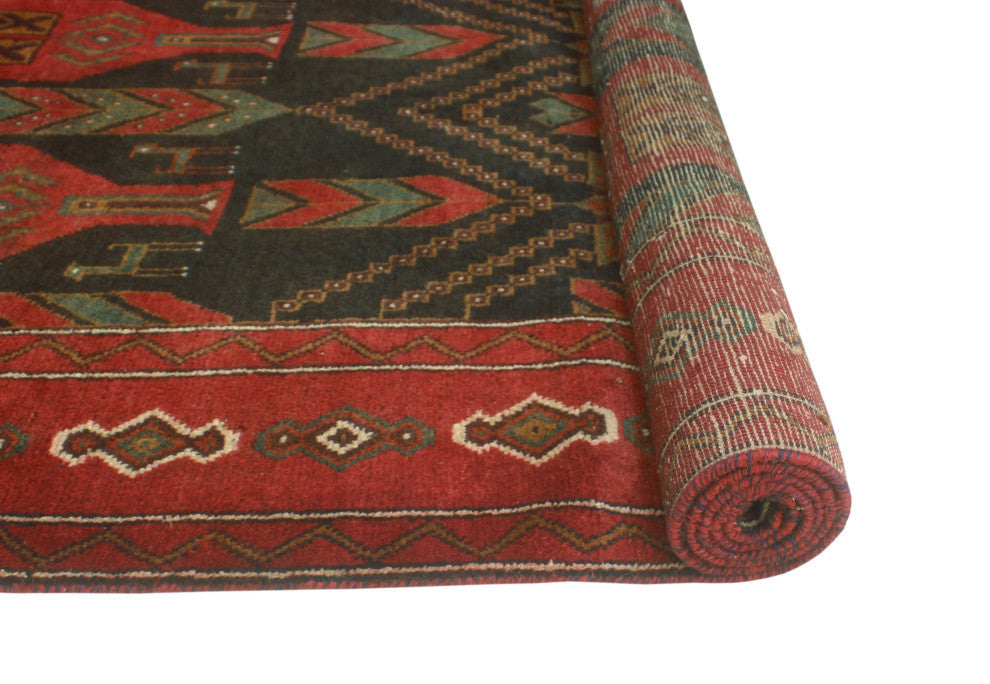 Semi-Antique Gunnar Charcoal/Red Runner, 3'8x8'1