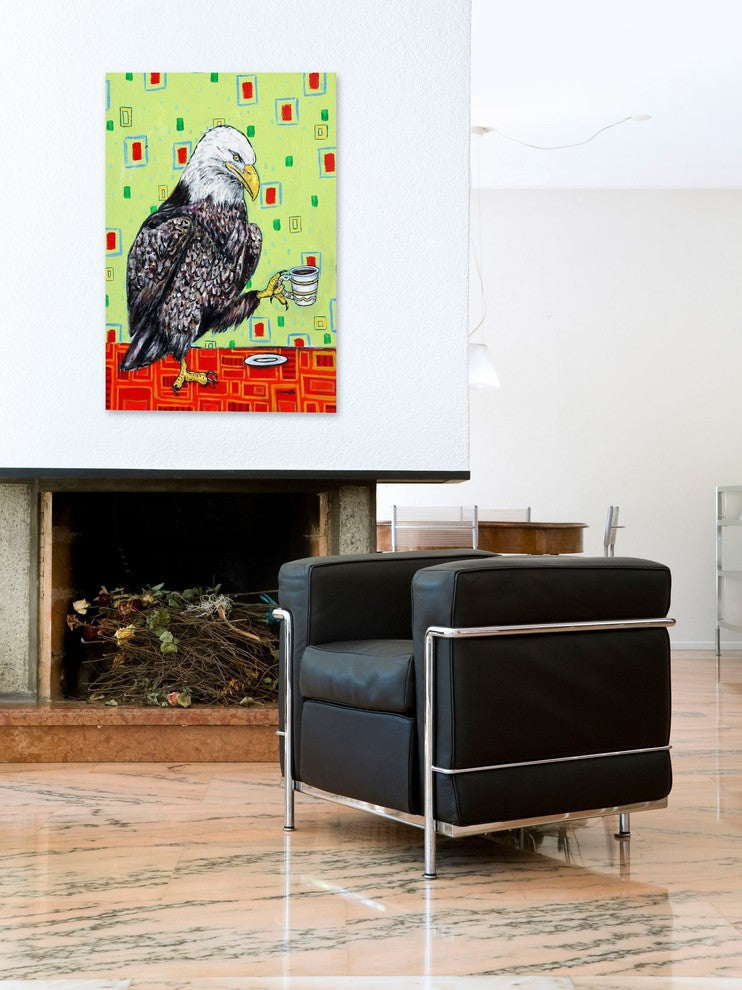 "Eagle Coffee" Painting Print on Wrapped Canvas, 20"x30"