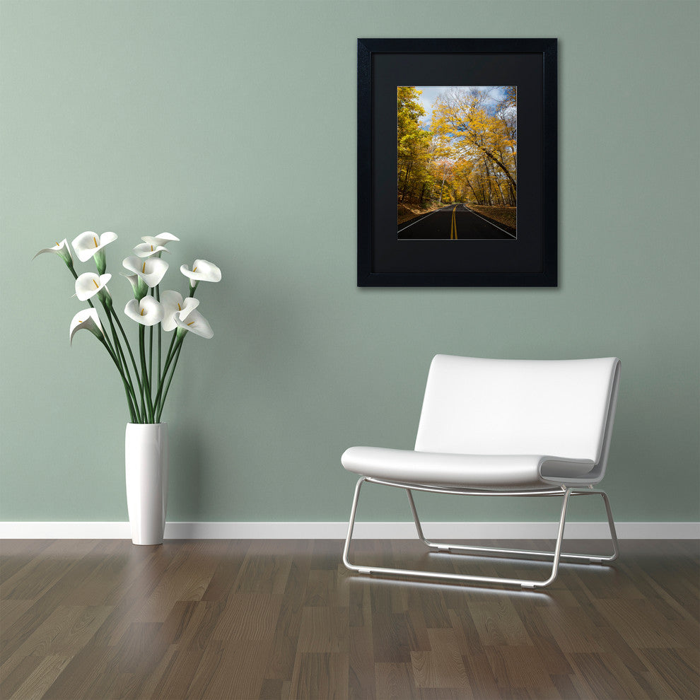 ''Autumn Along the Valley Parkway 2'' Matted Framed Canvas Art by Kurt Shaffer