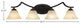 Zilo 4 Light Bath Bar, Matte Black Finish, 7" Italian Marble Glass