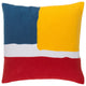 Surya Harvey HV-002 22"x22" Pillow Cover, Red/White/Yellow/Blue