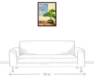 Bonsai Tree Relaxing Spa Room 18x24 Black Floating Framed Canvas