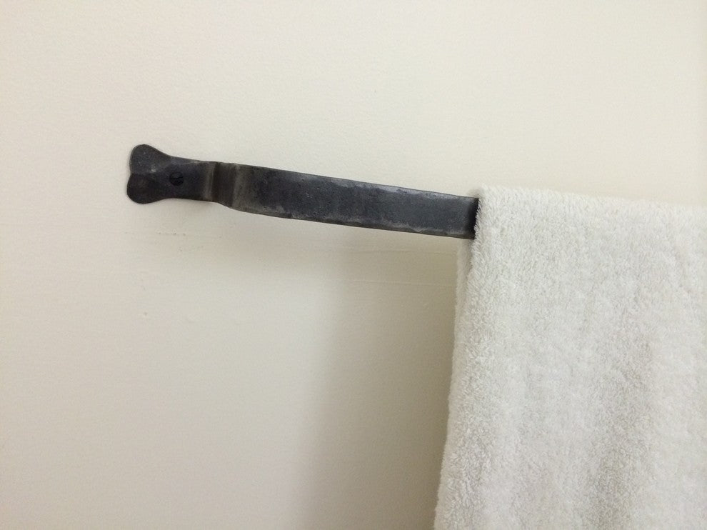 Towel Rod, Hand Forged Wrought Iron Towel Bar